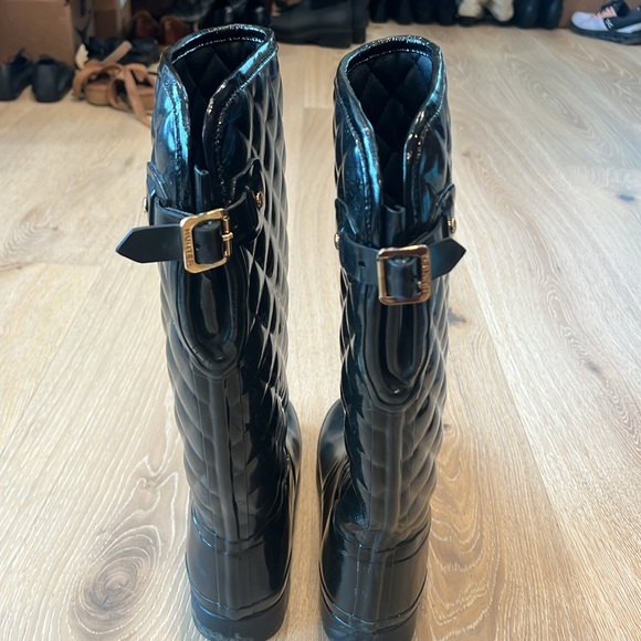 Hunter Women’s Refined Gloss Quilted Rain Boots tall Sz 11 - Picture 8 of 12